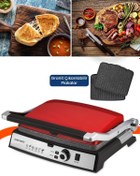 Resim GoldMaster Gralux Kırmızı Paslanmaz Çelik 2000 Watt Granit Çıkarılabilir Plakalı Tost Ve Izgara Makinesi 