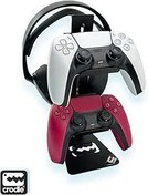 Resim Çok Fonksiyonlu Metal Gaming Ps4 Ps5 Xbox Joystick Kontroller Tutucu Ve Kulaklık Dikey Standı 