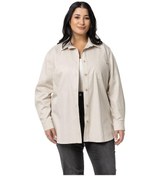 Resim Büyük Beden Cep Detaylı Gabardin Bej Rengi Ceket Gömlek-bej Bej 