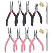 Resim 6 Parça Takı Yapımı Pense Seti - Yuvarlak Burun, İğne Zinciri, Tel Kesme & Açık Halkalı Cımbızlar DIY El İşi ve Tamir İçin 