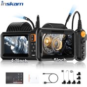 Resim INSKAM Su Geçirmez Endoskop - 4.3" Analog Borescope 5" IPS LCD Dijital Ekran - IP67 Su Geçirmez Lens - 8mm HD Kamera - Tek/Çift Lens - 1/5/10M Kablo - ABS Malzeme - Pil/USB Çift Kullanım - Otomotiv, Tesisat, HVAC ve Ev Kontrolleri için İdeal 