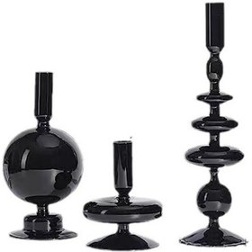 Resim Springsun Üç Farklı Boyutlu Cam Mumluk Seti - Ev Dekorasyonu, Parti Ve Romantik Ortam Oluşturucu 