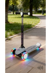 Resim Pro Katlanabilir Ve Yükseltilebilir Işıklı / Ledli Fren Sistemli Çocuk Scooter Gri 