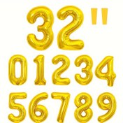 Resim 81 cm boyunda büyük altın rakam balonu, 32 inç rakam tasarım folyo balon, doğum günü partisi, kutlama etkinliği, düğün düzenlemesi ve açılış töreni için uygun 