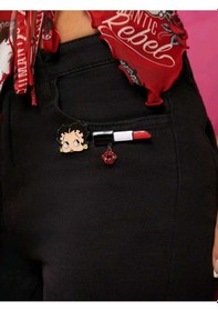 Resim Betty Boop 2'li Broş Seti Kırmızı 