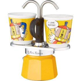 Resim - Set Mini: Ocak Üstü Espresso Pişirici + 2 Cups - Lichtenstein Serisi 