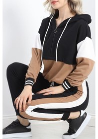 Resim Parçalı Eşofman Takımı Siyahsütlükahve Çok Renkli 