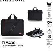 Resim Classone Ultracase Tl5400 13-14 Inch Notebook Çantası-Siyah Classone