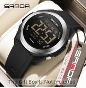 Resim Gaojunshop01 Sanda's Unisex Elektronik Spor Saati Gece Işığı Çok Fonksiyonlu Hediye Siyah Diğer 