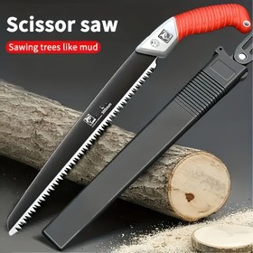 Resim Ev, bahçe ve ahşap işleme için mangan çelik yedek bıçak el testeresi - Dayanıklı, eğimli, elektrik gerektirmez, bahçe aracı | Ergonomik sap | Dayanıklı kesme aracı, testere 