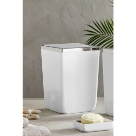 Resim PremiumPort Şık Beyaz Toskana 6 Lt Banyo ve Mutfak Çöp Kovası 