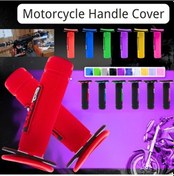 Resim Hightower Vinyl Kırmızı 7/8" Evrensel Motosiklet Atv Direksiyon Tutamağı Seti Dayanıklı Konforlu Motocross 