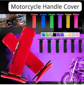 Resim Hightower Vinyl Kırmızı 7/8" Evrensel Motosiklet Atv Direksiyon Tutamağı Seti Dayanıklı Konforlu Motocross 