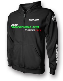 Resim Brp Can-Am Maverick X3 Ds Turbo RR Full Zip Hoodie - Green / 3XL 