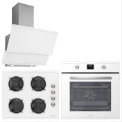 Resim Silverline Luno Ankastre Beyaz Set ( 3420W Davlumbaz 6502W Fırın CS5335W Ocak ) 
