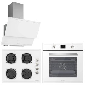 Resim Silverline Luno Ankastre Beyaz Set ( 3420W Davlumbaz 6502W Fırın CS5335W Ocak ) 