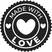 Resim Kıvırcıkyoga Sevgi İle Yapılmıştır Tasarım Sticker 10 x 10 cm 