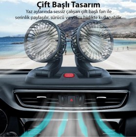 Resim Bowie Araba için usb vantilatör soğutucu pervane fan araç kliması tüm araçlara uyumlu güçlü 