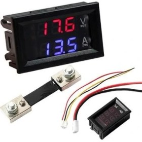 Resim Hatfon Voltmetre & Ampermetre Dual Digital (0 ~ 30V / 0 ~ 100A ) G.y. Dc Şöntlü 