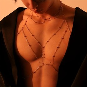 Resim 2 adet Erkek Vücut Zinciri Seti - Canlı Pembe Boncuklu ve Püsküllü Katmanlı Kolyeler, Plaj, Parti ve Tatil Giyiminde Mükemmel, Doğum Günleri, Müzik Festivali ve Kutlamalar İçin İdeal Hediye, Plaj Aksesuarları | Canlı Kolye | Dayanıklı Alaşım 