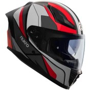Resim Nukrohelmet YM-853 Güneş Vizörlü Kapalı Kask Shine Kırmızı Beyaz 