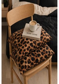Resim More Home %100 Pamuklu 5d Kapaklı Yastık Kılıfı 2 Adet 50 X 70 Cm -leopar Postu Çok Renkli 