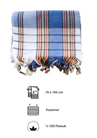 Resim Karagöz Tekstil Geleneksel Peştemal, Gelin Hamamı, Otantik Peştamal 75x165 Cm Mavi 5 Adet Lacivert 