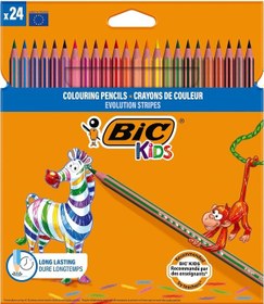 Resim Bıc Kids Stripes Kuru Boya Kalemi, 24'lü Kutu 103 Ivory 