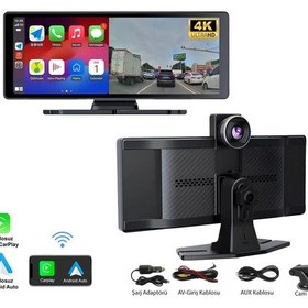 Resim 4k 10.2 İnç Carplay Android Auto Uyumlu Çift Kameralı Araç Multimedya Ekran 10.2" 