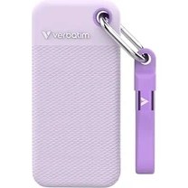 Resim Verbatim Pocket SSD 2 Tb, Harici SSD USB 3.2 Gen 2, 1000 Mb/s'ye Kadar Okuma ve Yazma, Harici Sabit Sürücü Dahil. 2 Lastik Kılıf (Beyaz ve Mor), Pc, Mac ve Konsol Için, Mor 