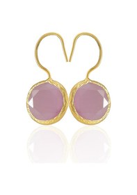 Resim Kadir Jewellery 22 Ayar Altın Kaplama Kadın Taşlı Küpe -el İşçiliği Ve Hipoalerjenik Küpe -e01 Pembe 