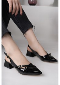 Resim Luis A Costa 3 Tokalı Siyah 4 Cm Topuklu Ayakkabı Renkli 