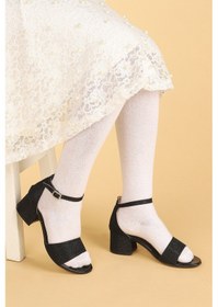 Resim Kiko Kids Alexa Günlük Kız Çocuk 3 Cm Topuklu Sandalet Abiye Ayakkabı Siyah Siyah 