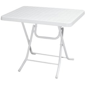 Resim Omnipazar Mt-gfm210 Picnic Plastik Dikdörtgen Katlanır Bahçe Balkon Masa 60x85 Cm Beyaz 