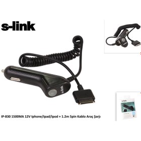 Resim Nusrat Bilişim S-link IP-830 1500ma 12v ipod-iphone-ipad Araç Şarj Cihazı 