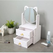 Resim Willowhaven Küçük Katlanır Kedi Kulaklı Makyaj Organizer Aynalı Kozmetik Çekmeceli 