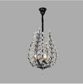 Resim Donna Siyah 45'lik Kristal Taşlı Modern Koridor, Salon Avize Siyah 