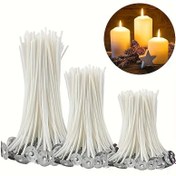 Resim Value Pack 100 adet Mum Fitili, Mum Yapımı Sanat ve El Sanatları Malzemeleri için Fitil Tutucu ile birlikte 