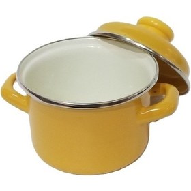 Resim Akıllıelma-alev 12 Cm Derin Tencere Emaye 0,90 Lt Sarı Sarı 