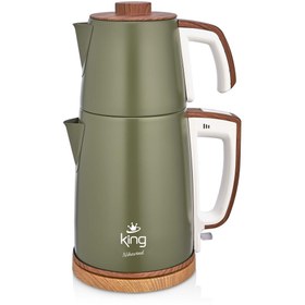 Resim Empressco Haki Renkli Çay Makinesi, Pratik ve Şık Tasarım ile Hızlı Demleme Keyfi 