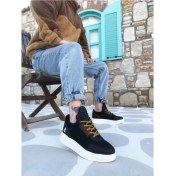 Resim Xon1 XON1606 Bağcıklı Rahat Yüksek Taban Siyah Casual Erkek Spor Ayakkabı 