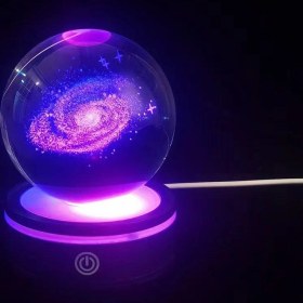 Resim Usb'li Samanyolu Tasarımlı Dönen Cam Küre 