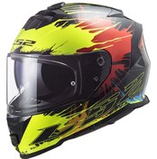 Resim LS2 Storm Drop Siyah-Sarı-Kırmızı Kask Ls2