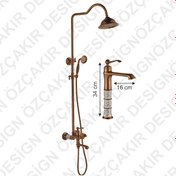 Resim özçakır Ottoman Bronz 3'lü Banyo Seti 