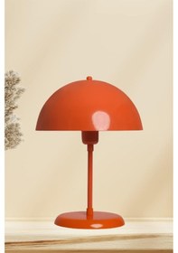 Resim Mantar Masa Lambası Turuncu Çalışma Lambası Dekoratif Metal Abajur Modeli Ofis Ev Aydınlatma Turuncu 