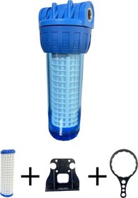 Resim Sulook Daire Girişi Su Arıtma Filtre Kabı 10 Inch , 3/4 Inch In Out Bağlantılı 