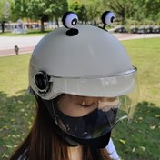 Resim Elektrikli Scooter Kask Göz Süsleri, Sevimli Motosiklet Bisiklet Kask Aksesuarları, Kişilik Kaykay Ön Işık Süsleri, Plastik Malzeme 