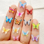 Resim 20/60/100 Adet Minyatür Reçine Kelebek Kabaşonlar, Çeşitli Renklerde Böcek Temalı Süslemeler Tırnak Sanatı, Scrapbooking, Saç Tokaları, Takı Yapımı ve Noel El Sanatları Dekorasyonu için 