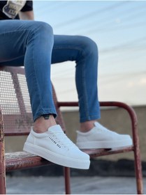 Resim BOA Ba0104 Bağcıklı Beyaz Cilt Deri Spor Klasik Erkek Ayakkabı 