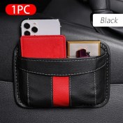 Resim Cdwishbest Siyah Küçük Araba Depolama Cep Koltuk Sideback Pu Organizatör Küçük Şeyler Için Saklama Kutusu Telefon Için Anahtar Kart Gözlük Oto Istifleme Toplama (Yurt Dışından) 